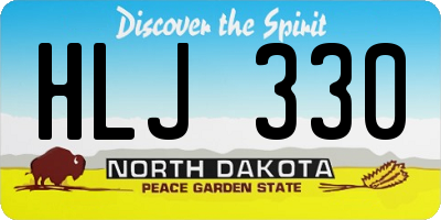 ND license plate HLJ330