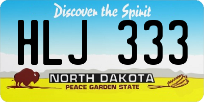 ND license plate HLJ333