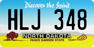 ND license plate HLJ348