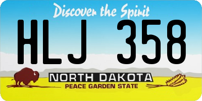 ND license plate HLJ358