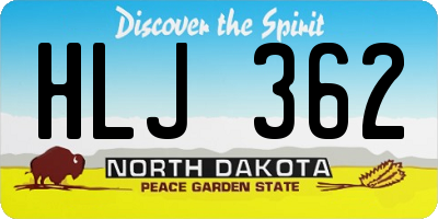 ND license plate HLJ362
