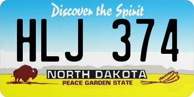 ND license plate HLJ374