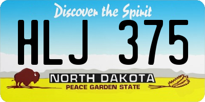 ND license plate HLJ375
