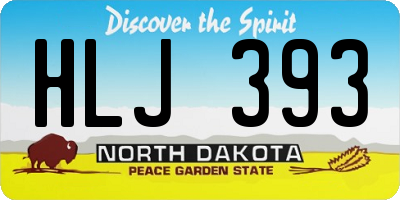 ND license plate HLJ393