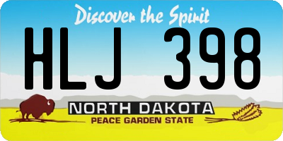 ND license plate HLJ398