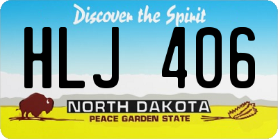 ND license plate HLJ406