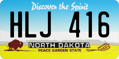 ND license plate HLJ416