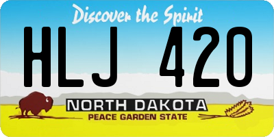 ND license plate HLJ420