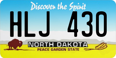 ND license plate HLJ430
