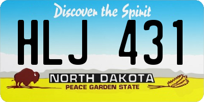 ND license plate HLJ431
