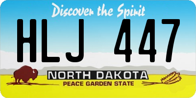 ND license plate HLJ447
