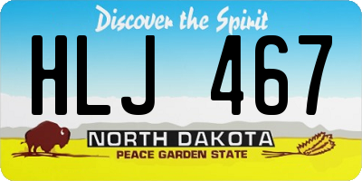 ND license plate HLJ467