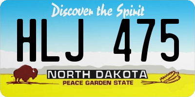 ND license plate HLJ475