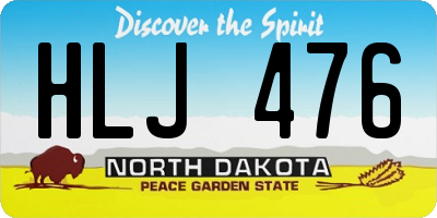 ND license plate HLJ476