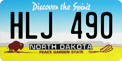 ND license plate HLJ490