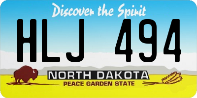 ND license plate HLJ494