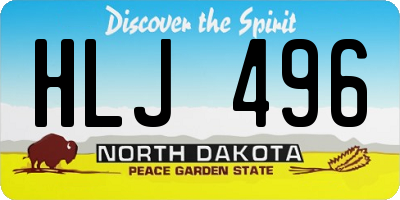 ND license plate HLJ496