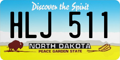 ND license plate HLJ511