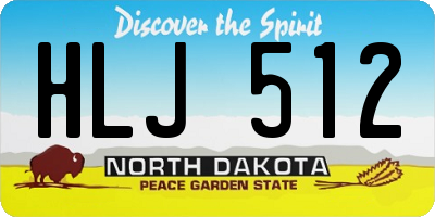 ND license plate HLJ512