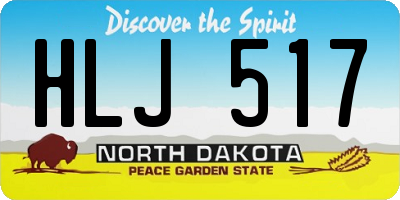 ND license plate HLJ517