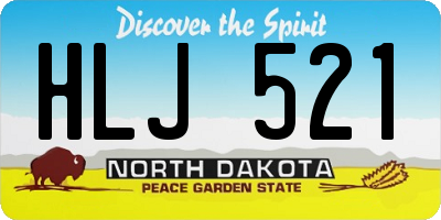 ND license plate HLJ521