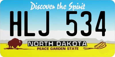 ND license plate HLJ534