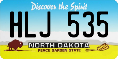ND license plate HLJ535