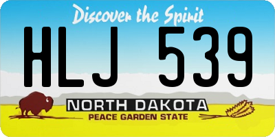 ND license plate HLJ539