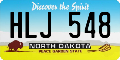 ND license plate HLJ548