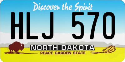ND license plate HLJ570