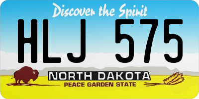 ND license plate HLJ575