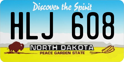 ND license plate HLJ608