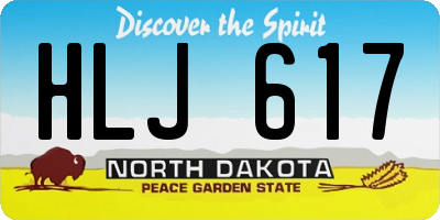 ND license plate HLJ617