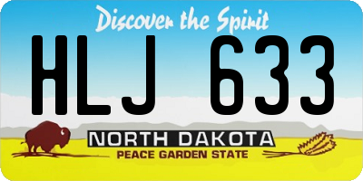 ND license plate HLJ633