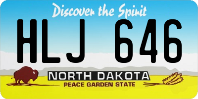 ND license plate HLJ646