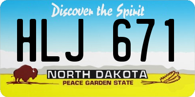 ND license plate HLJ671
