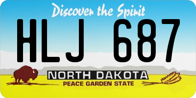 ND license plate HLJ687