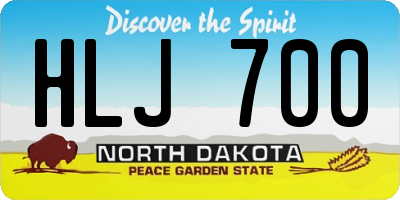 ND license plate HLJ700