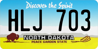 ND license plate HLJ703