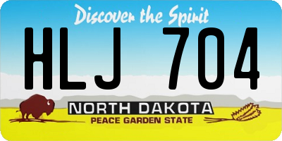 ND license plate HLJ704
