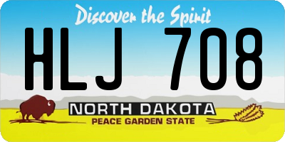 ND license plate HLJ708