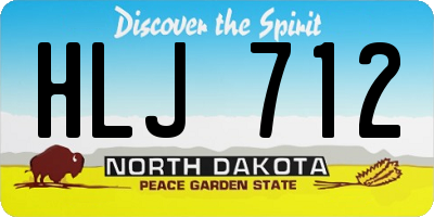 ND license plate HLJ712