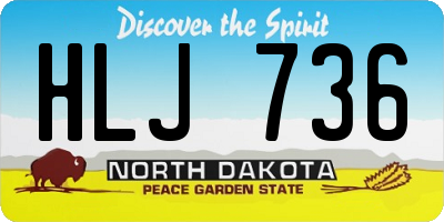 ND license plate HLJ736