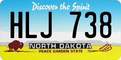 ND license plate HLJ738