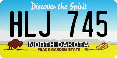 ND license plate HLJ745