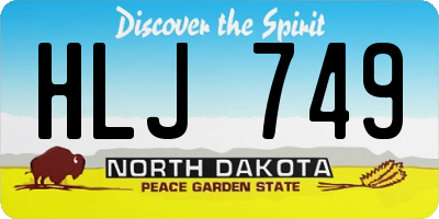 ND license plate HLJ749