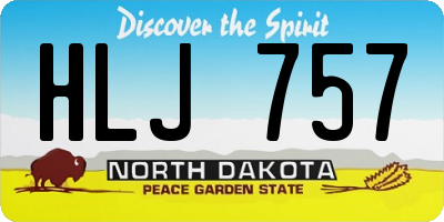 ND license plate HLJ757