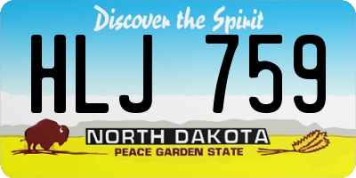 ND license plate HLJ759