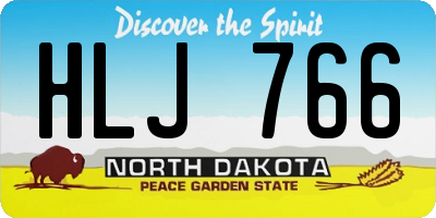 ND license plate HLJ766