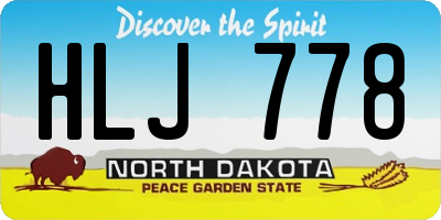 ND license plate HLJ778